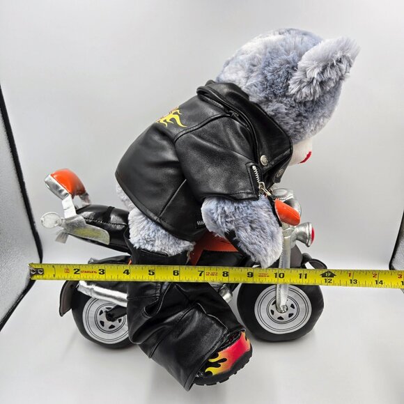Harley Davidson Build-A-Bear Plush Bear Motorcycle Light Up Ears Jacket Chaps - Picture 14 of 15